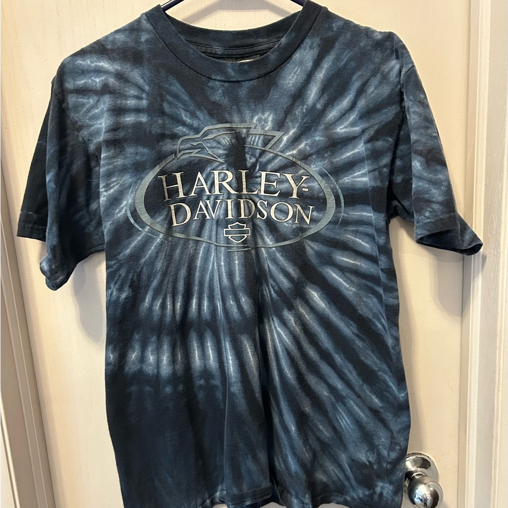 Harley-Davidson Dark Blue Tie-Dye T-Shirt Size Small